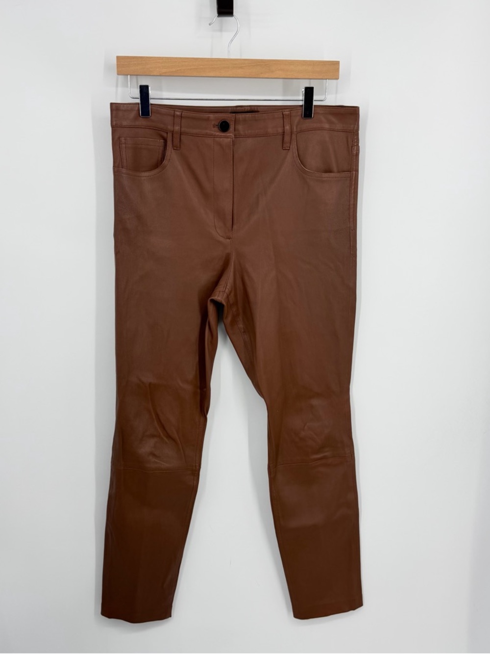 Theory brown leather pants sz‎ 10